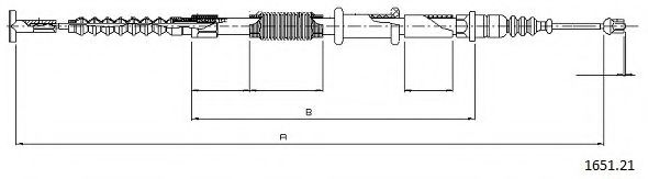1651.21 CABOR Brake System Cable, parking brake