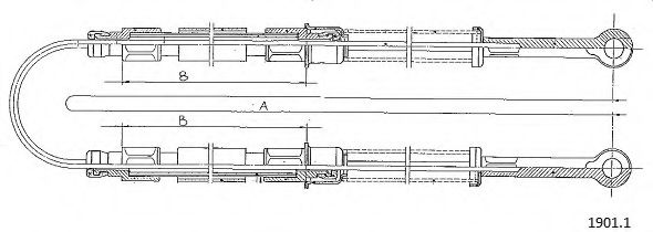 1901.1 CABOR Тормозная система Трос, стояночная тормозная система
