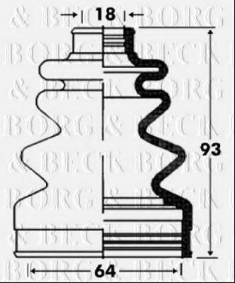 BCB2862 BORG & BECK Bellow Set, drive shaft