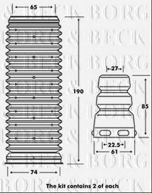 BPK7001 BORG+%26+BECK Rubber Buffer, suspension