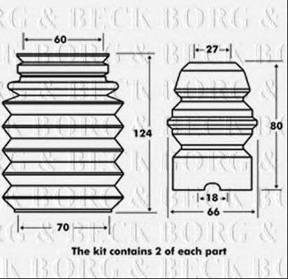 BPK7011 BORG+%26+BECK Dust Cover Kit, shock absorber