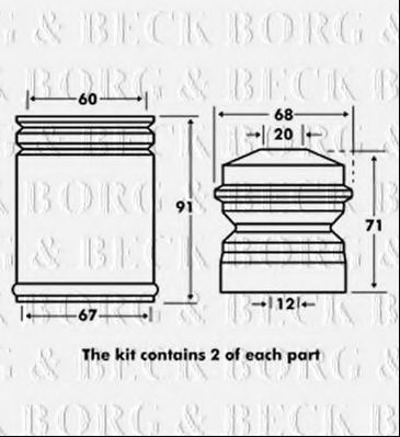 BPK7027 BORG+%26+BECK Dust Cover Kit, shock absorber