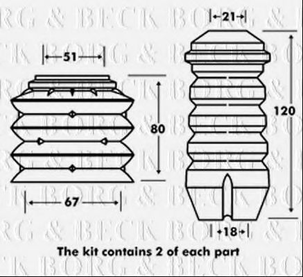 BPK7048 BORG+%26+BECK Rubber Buffer, suspension