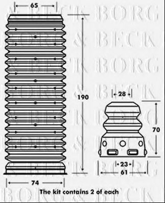 BPK7073 BORG & BECK Rubber Buffer, suspension