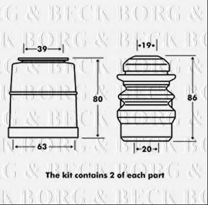 BPK7074 BORG+%26+BECK Suspension Dust Cover Kit, shock absorber