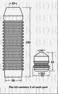 BPK7078 BORG+%26+BECK Dust Cover Kit, shock absorber