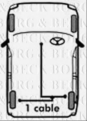 BKB1185 BORG & BECK Cable, parking brake