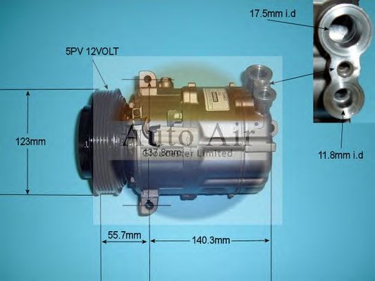 14-0335R AUTO+AIR+GLOUCESTER Air Conditioning Compressor, air conditioning