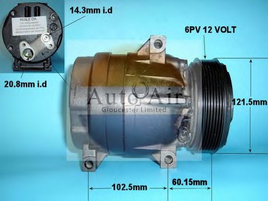 14-1113R AUTO+AIR+GLOUCESTER Air Conditioning Compressor, air conditioning