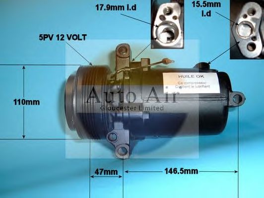 14-1167R AUTO+AIR+GLOUCESTER Air Conditioning Compressor, air conditioning