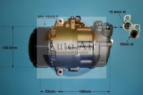 14-1145P AUTO+AIR+GLOUCESTER Air Conditioning Compressor, air conditioning