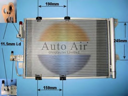 16-1245 AUTO+AIR+GLOUCESTER Air Conditioning Condenser, air conditioning