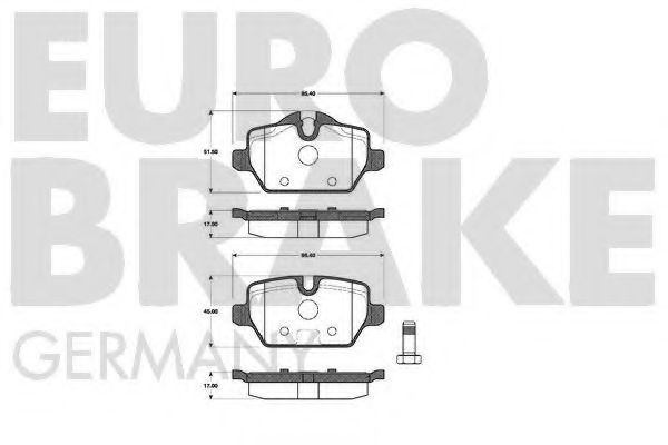 5502221530 EUROBRAKE Тормозная система Комплект тормозных колодок, дисковый тормоз