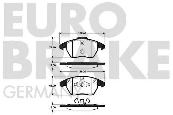 5502221953 EUROBRAKE Brake System Brake Pad Set, disc brake