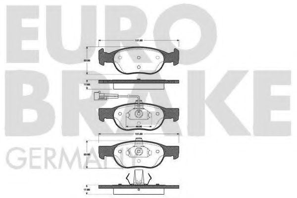 5502222339 EUROBRAKE Brake System Brake Pad Set, disc brake