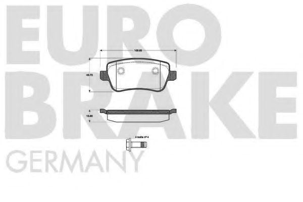 5502222379 EUROBRAKE Brake System Brake Pad Set, disc brake