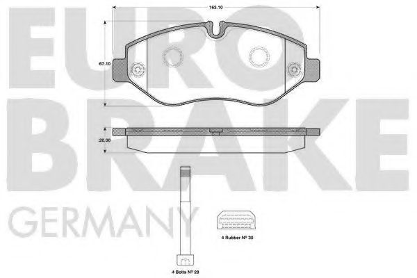 5502222382 EUROBRAKE Brake System Brake Pad Set, disc brake