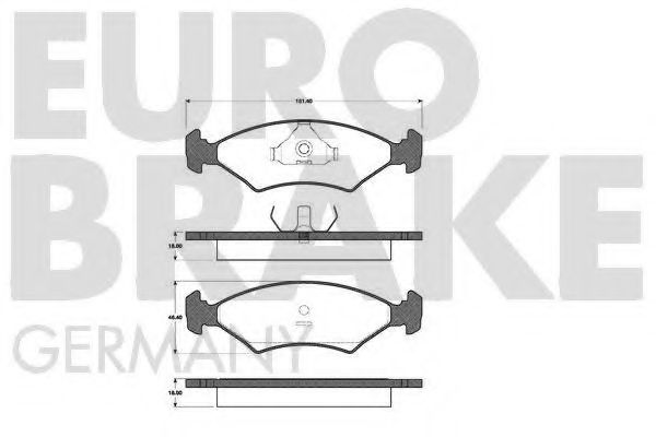 5502222508 EUROBRAKE Brake Pad Set, disc brake