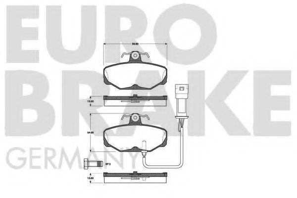 5502222511 EUROBRAKE Brake Pad Set, disc brake