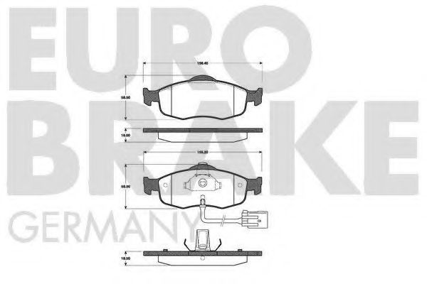 5502222519 EUROBRAKE Brake Pad Set, disc brake
