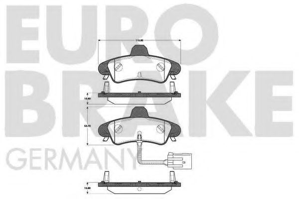 5502222520 EUROBRAKE Brake Pad Set, disc brake
