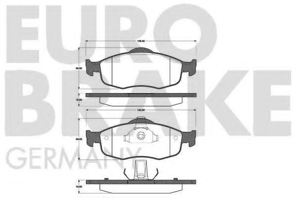 5502222534 EUROBRAKE Brake System Brake Pad Set, disc brake