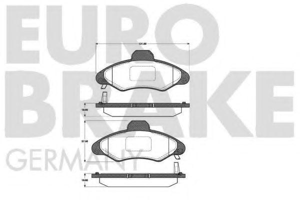 5502222549 EUROBRAKE Brake Pad Set, disc brake