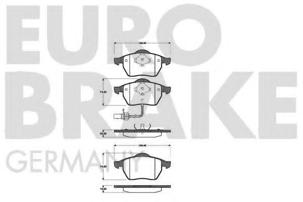 5502222555 EUROBRAKE Brake System Brake Pad Set, disc brake