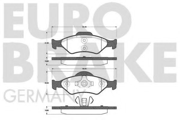 5502222556 EUROBRAKE Brake Pad Set, disc brake