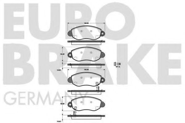 5502222559 EUROBRAKE Brake Pad Set, disc brake