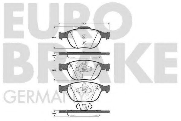 5502222560 EUROBRAKE Brake Pad Set, disc brake