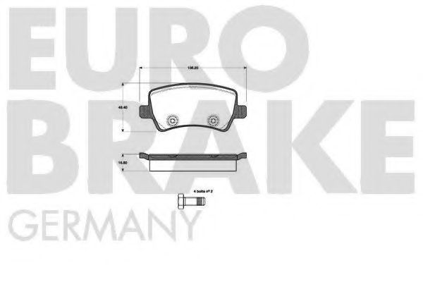 5502222571 EUROBRAKE Brake System Brake Pad Set, disc brake