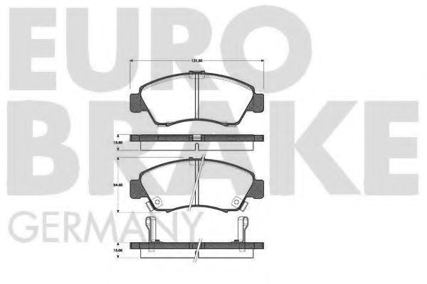 5502222625 EUROBRAKE Brake Pad Set, disc brake