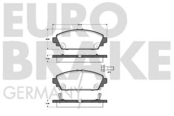 5502222629 EUROBRAKE Brake System Brake Pad Set, disc brake