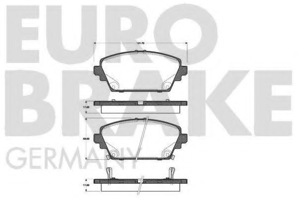 5502222630 EUROBRAKE Тормозная система Комплект тормозных колодок, дисковый тормоз