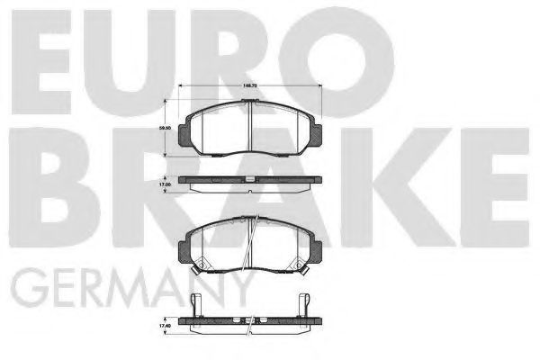5502222637 EUROBRAKE Brake Pad Set, disc brake