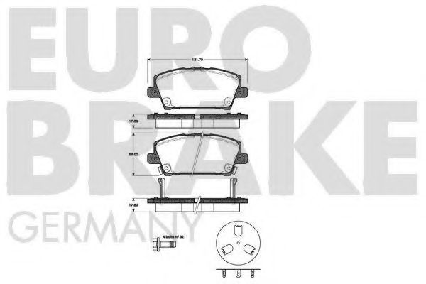5502222638 EUROBRAKE Brake System Brake Pad Set, disc brake