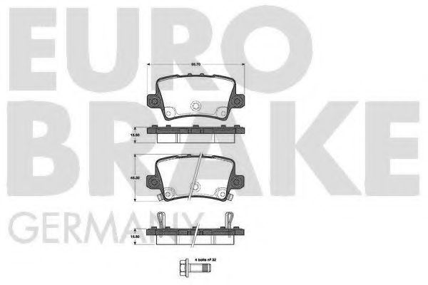 5502222639 EUROBRAKE Brake Pad Set, disc brake