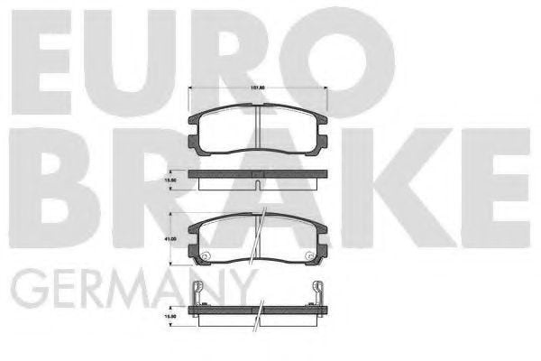 5502223016 EUROBRAKE Brake Pad Set, disc brake
