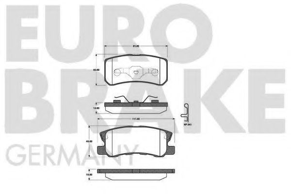 5502223025 EUROBRAKE Brake System Brake Pad Set, disc brake
