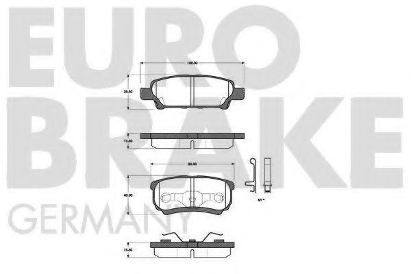 5502223027 EUROBRAKE Brake Pad Set, disc brake