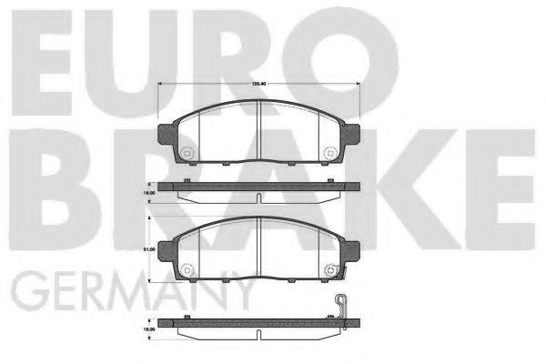 5502223033 EUROBRAKE Brake Pad Set, disc brake