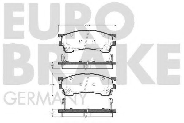 5502223232 EUROBRAKE Brake Pad Set, disc brake
