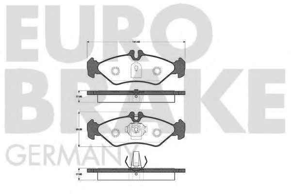 5502223328 EUROBRAKE Brake System Brake Pad Set, disc brake