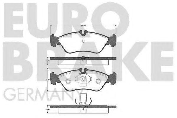 5502223329 EUROBRAKE Brake Pad Set, disc brake