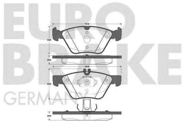 5502223331 EUROBRAKE Brake Pad Set, disc brake