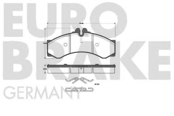 5502223332 EUROBRAKE Тормозная система Комплект тормозных колодок, дисковый тормоз