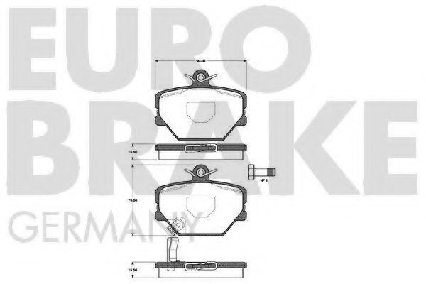 5502223344 EUROBRAKE Brake Pad Set, disc brake