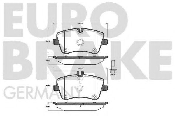 5502223345 EUROBRAKE Brake Pad Set, disc brake