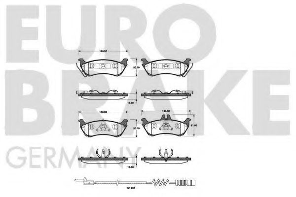 5502223359 EUROBRAKE Brake Pad Set, disc brake